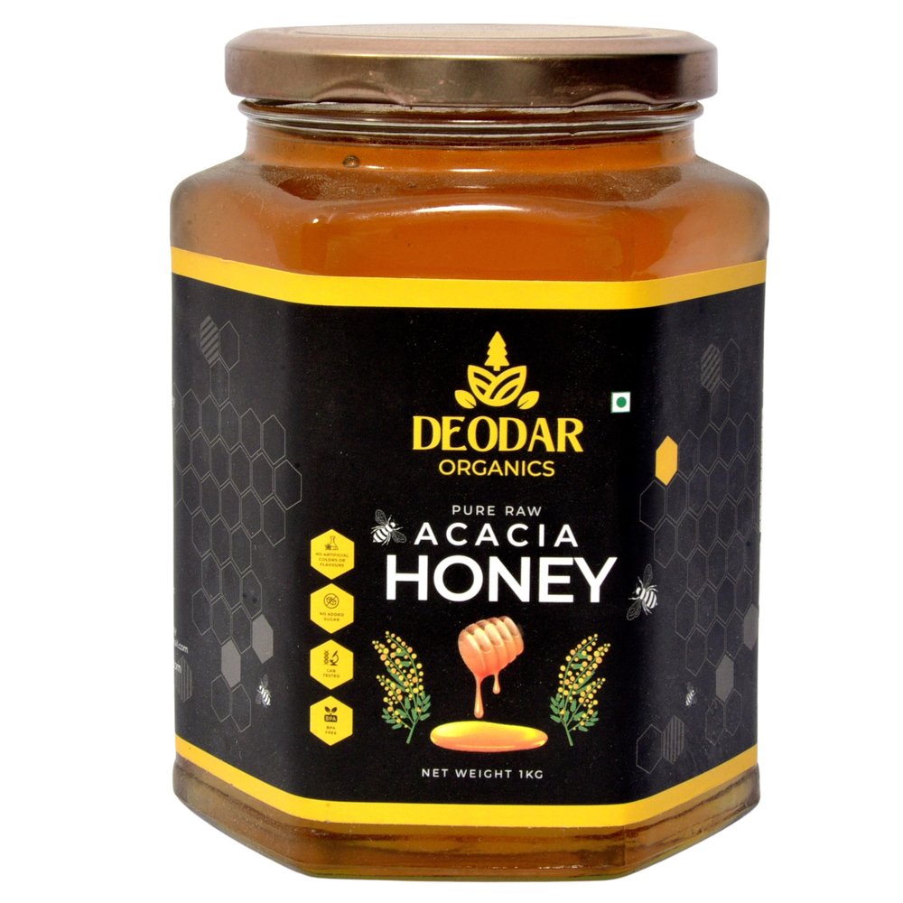 Deodar organics' Wild Acacia/Babool Forest Honey - 100% Pure | Raw | Natural | Fresh | Unprocessed | Unheated Original Honey (250 GM) (Pack of 1 Glass Jar)