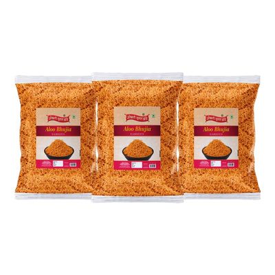 OKHLI MUSAL BRAND Marwar Rajapuri Aloo Bhujiya Bhujia | Aloo bhjiya Bhujia Bhujiya Namkeen Snack | Thakkali Flavour Festive Season Crunchy Snack Alu BHUJIYA BHUJIA Namkeen Savoury Snack-1Kg*3Pack