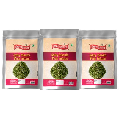 OKHLI MUSAL BRAND Bhuna Masala Green Matar |Masala Matar |Spicy Roasted Peas |Crunchy Green Matar |Chakhna Snacks Spicy Healthy Authentic Indian Snacks Bachcho Ka Favourite Savoury Snack-1Kg*3Pack