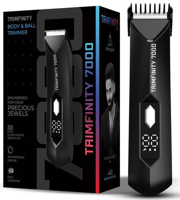 Trimfinity 7000 Body Trimmer for Men by UrbanGabru - Safest Body & Private Part Trimmer - Pubic Hair Groomer, Underarm - Waterproof, Ceramic Blades, Rechargeable with Wireless Fast Charging, Gift for man