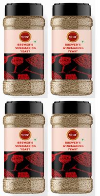 RED CLIFF Brewer's Yeast for Making Wine | Fast Fermentation Wine Yeast | Combo Pack of 4 | High Tolerance 15% V/V | Yeast for Making Wine | (Brewer's Wine Yeast | 100gx4 |)