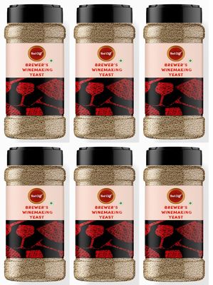 RED CLIFF Brewer's Yeast for Making Wine | Fast Fermentation Wine Yeast | Combo Pack of 6 | High Tolerance 15% V/V | Yeast for Making Wine | (Brewer's Wine Yeast | 100gx6 |)