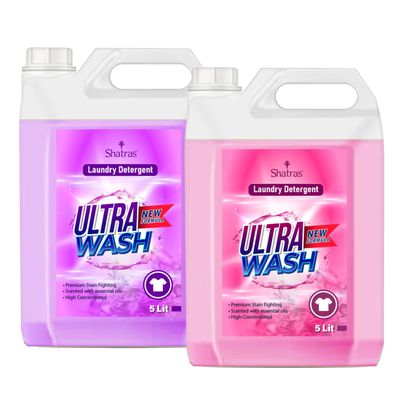 Shatras Laundry Liquid Detergent Hypoallergenic, pH-Neutral Dermatologist-tested, Sensitive Skin-Friendly, Enzyme-Free, Ultra Concentrated EasyDose, Free & Clear-Fresh & Pink Lily