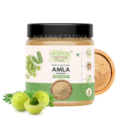 Niramay Tattva Amla Powder (Indian Gooseberry) for Hair Growth (200g), Black Colour, Drinking and Eating