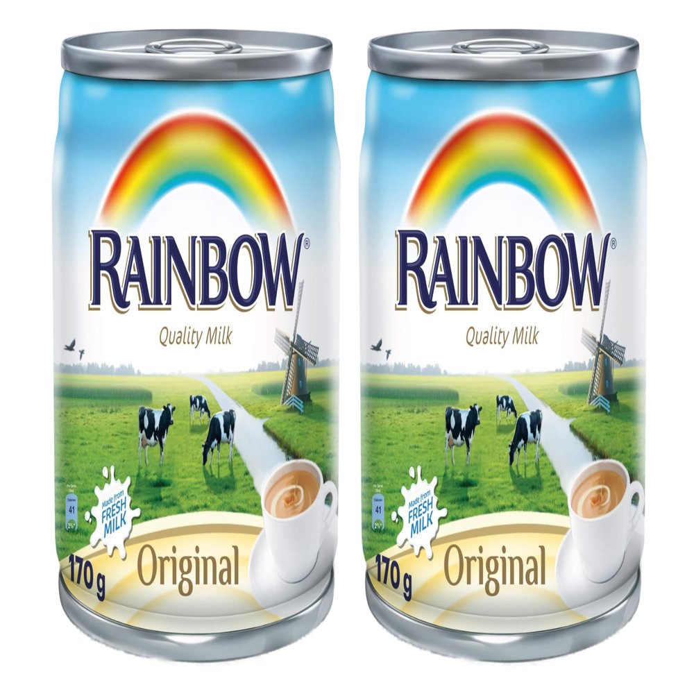 Rainbow Original Evaporated Milk, 170 Gm - Pack Of 2 (Imported)