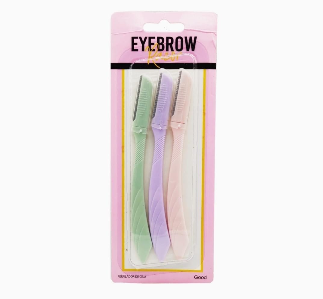Feelhigh Eyebrow Razor Shaper & Trimmer Touch-Up Eyebrow Razor Dermaplaning Too And Face Razor with Precision Guide cover Skin care kit wax-less for Women and Men (3PCS NEW EYE BROW RAZOR 1)