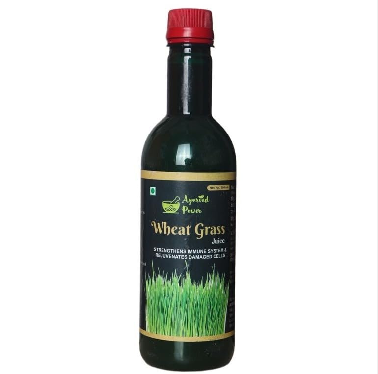 AYURVED POWER Wheatgrass Juice -500ml | For Cholesterol management | Cleanse the Digestive System, Boost Metabolism, Purify Blood, gut cleanser Juice