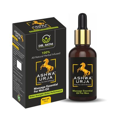 DR. MOM Ayurvedic Men's Massage Oil | Revitalize Energy, Strengthen Muscles, Promote Relaxation - 15 ml