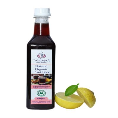 TANIMAA Herbal Natural Organic Fruit Beer Sharbat 700g (Dark Brown) | Jaggery Lemon Drink Concentrate | No Refined Sugar | Natural Summer Cooler | Mix with Soda or water | Handmade Refreshing Beverage