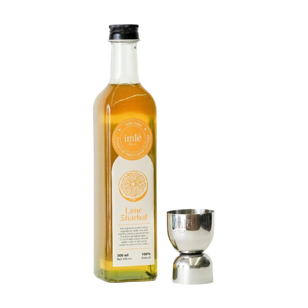 imle Lime Sharbat | Classic Lime infused with secret indian ingredients | Ready Mocktail & Cocktail Syrup |WineDine Pack (500 ML) with Peg Measure(30/60 ML)