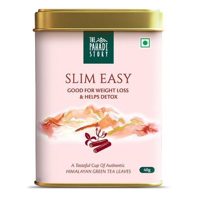 The Pahadi Story Slim Easy Green Tea, 40gm | Natural Whole Leaf Herbal Green Tea | Wellness & Daily Detox Tea Blend
