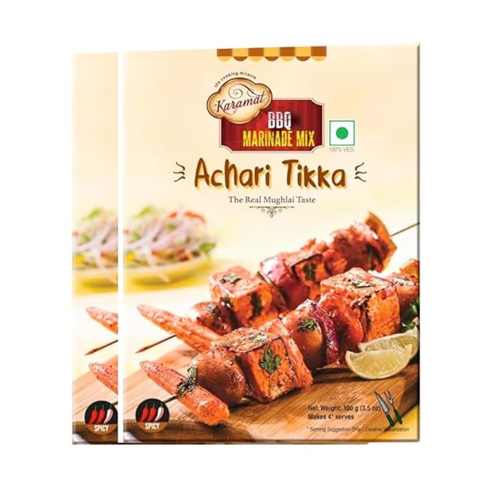 ACHARI TIKKA MARINADE MIX (Veg, 100g. Mix, Upto 4* Servings), Ready to Cook Marination Masala, Marination Masala, BBQ Masala, MYO (100gm each pack of 2)
