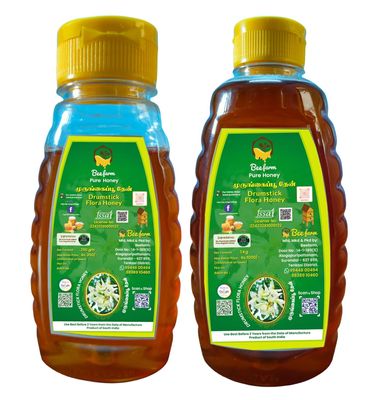 Beefarm 100% Pure and Natural Golden Clear Drumstick Flora Honey, No Sugar Adulteration, Natural Immunity Booster, Long Lasting Energy, Enhance Workout & Exercise, 250g and 1Kg (Combo of 2)