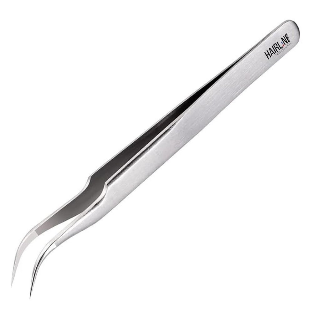 Hair Line Professional Stainless Steel Slant Tip Tweezer/Threading Tool for Upper Lip, Nail Art, Eyebrows, Ingrown Hair, Face n Body Hair Removal