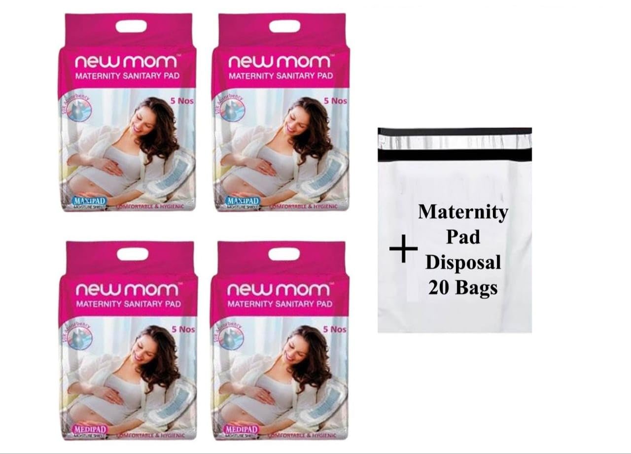 ARAI Maternity Pads New Mom (MAXI-2+MEDI-2=20 PADS +20 DISPOSAL BAGS)
