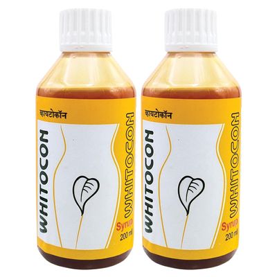 Whitocon Syrup Pack of 2 I Ayurvedic Leucorrhoea Medicine I Women Wellness I Healthy Regular Menstruation & Periods I Harmonal Balance Overcome PCOS