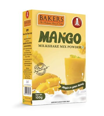 BAKERS Milk Shake Mix | Mango Flavour | East to Prepare | Silky Smoothy | Instant Pre Mix | No Sugar Needed | Pack of 3 (100 gm x 3)