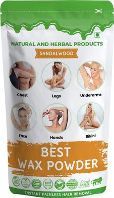 Wax powder for hair removal for women, Hair Removal Powder (100g) - 10 Minute Full Body Wax: Easy and Convenient Hair Removal Solution : Herbal Face Wax Powder for Women waxing powder(Sandalwood)