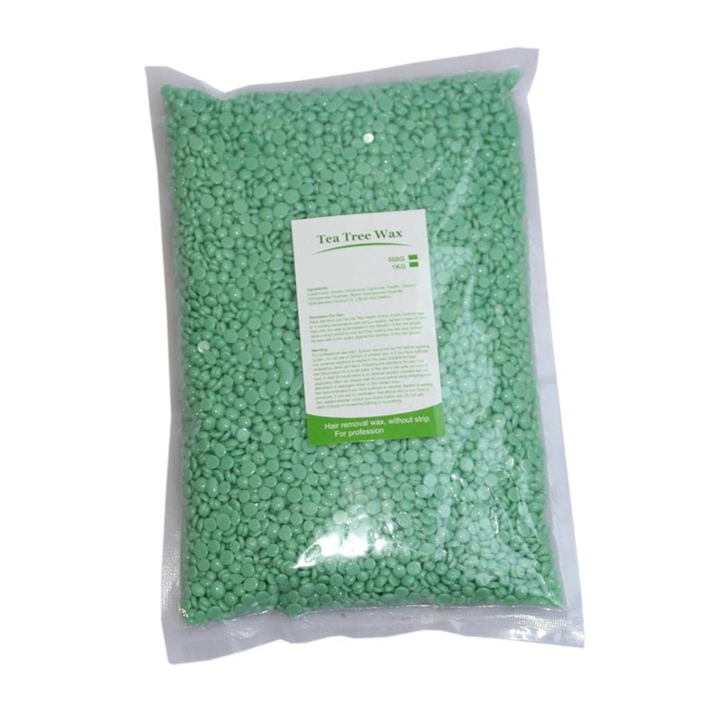 LICHTS 500g Hard Wax Bean Hair Removal Bikini Depilatory No Strip Pellet Green Tea