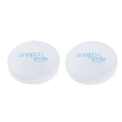 LICHTS 2 Pcs Silicone Lower False Teeth Dental Veneers Dentures Fake Tooth w/Case