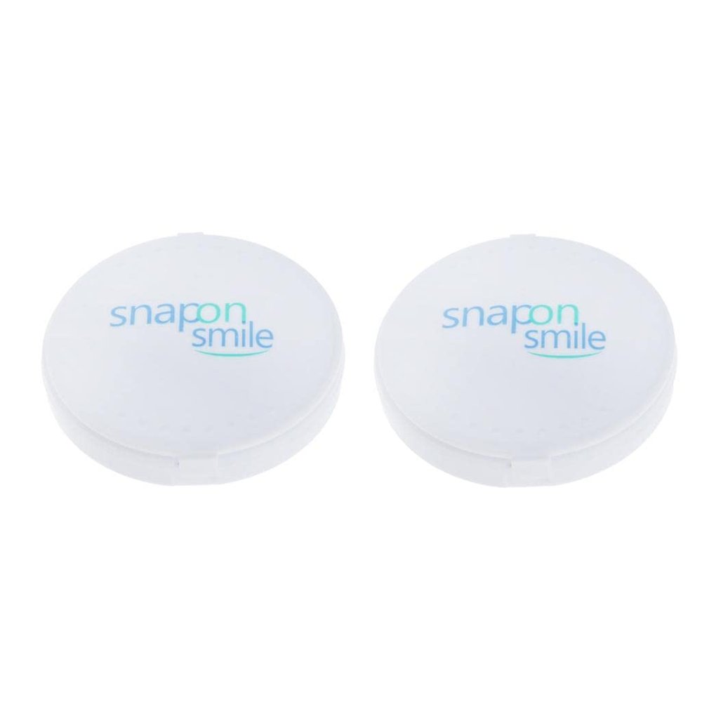 LICHTS 2 Pcs Silicone Lower False Teeth Dental Veneers Dentures Fake Tooth w/Case