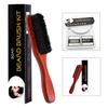 LICHTS Long Handle Beard Brush Comb Soft Bristles Beard Grooming Brush Travel Brown view 2