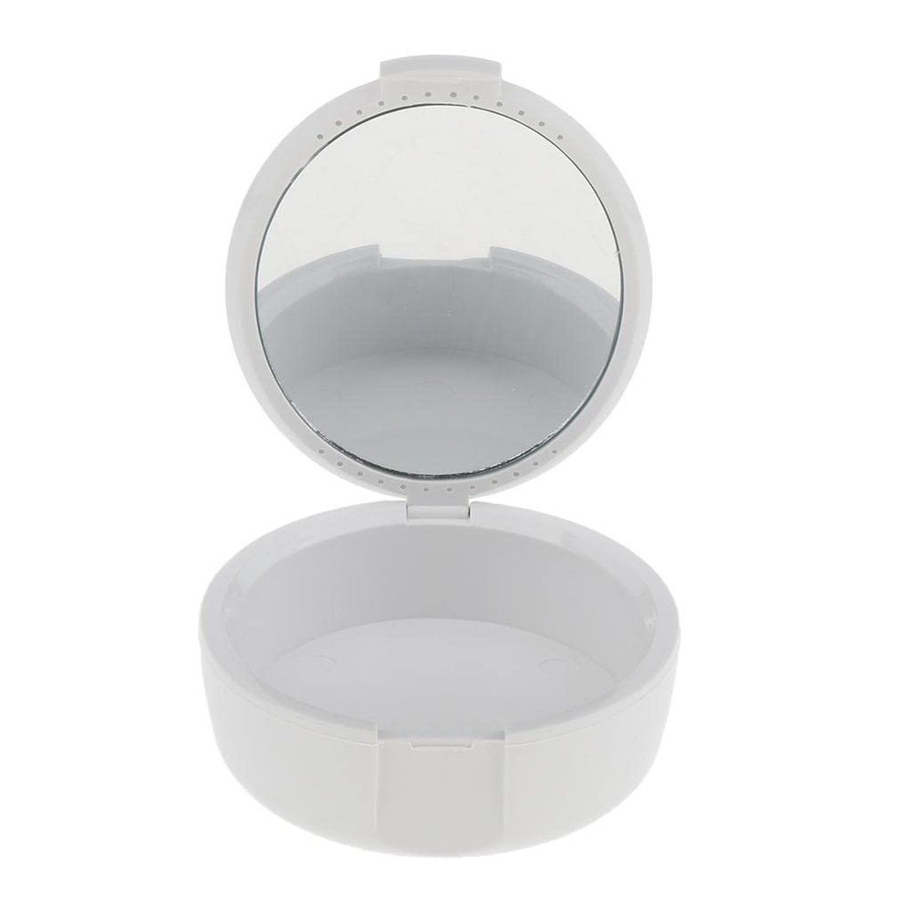 LICHTS Mouth Guard Case Orthodontic Retainer Box Denture Storage Container White