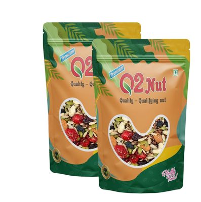 Q2 Nut Breakfast 500 Grams (250gm X 2)  Trail Mix with Dry Fruits, Berries & Protein-Rich Seeds | Power Snack Loved by Moms | Best for Active Kids & Office Professionals | Keeps You Full Energetic & Energized All Day