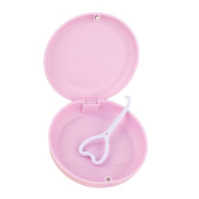 LICHTS Portable Retainer Case Oral Organizer Durable Dentures Storage Boxes pink
