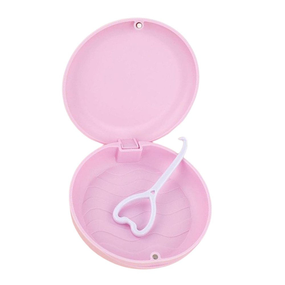 LICHTS Portable Retainer Case Oral Organizer Durable Dentures Storage Boxes pink