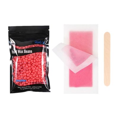LICHTS Hard Wax Beads 100g Hair Wax Wax Beans No Strip Hair Removal Kit Pink