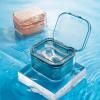 LICHTS Tportable Denture Case Container Waterproof Drain Organizer Holder Soaking Blue view 4