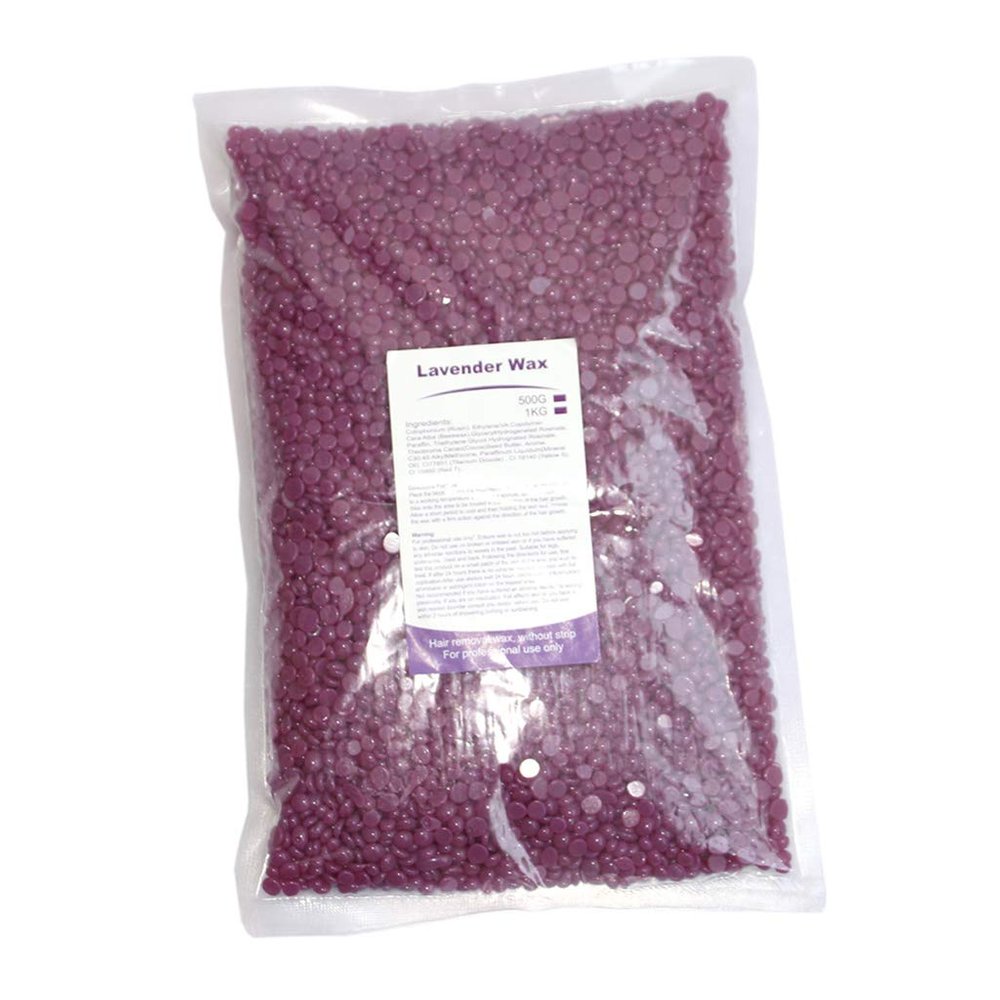 LICHTS 500g Hard Wax Bean Hair Removal Bikini Depilatory No Strip Pellet Violet