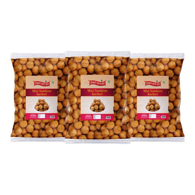 OKHLI MUSAL BRAND Homemade Moong Dal Kachori | Baked Mung Dal Namkeen Kachauri||Chatpati Moong Dal Masala Kachaudee | Mini KachoriBachcho Ka Favourite Kachori Nashta Tasty Yummy Snack-280g*3Pack