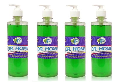 DR. HOME Dishwash Liquid I Effective 2x Tough Grease Removal I Refreshing, Antibacterial I hygienic I Fast Cleaner for all types of Utensils Cleaning Dish Washer Gel (500ML - Pack of 4)