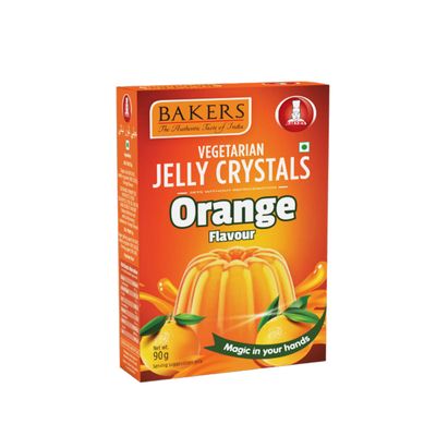 BAKERS Jelly Crystals | Orange Flavour | 100% Vegetarian | Citrusy and Refreshing Taste | Instant Premix | Easy-to-Make Recipes | Pack of 3 (90 gm x 3)