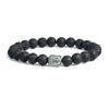 Aanya Gems Buddha Head Bracelet Citrine Rose Quartz, Tiger Eye, Lava, Onyx, Quartz, Amethyst Bracelet Crystal Stone Bracelets (Lava With Buddha) with Lab Certificate view 1