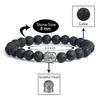Aanya Gems Buddha Head Bracelet Citrine Rose Quartz, Tiger Eye, Lava, Onyx, Quartz, Amethyst Bracelet Crystal Stone Bracelets (Lava With Buddha) with Lab Certificate view 3
