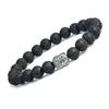 Aanya Gems Buddha Head Bracelet Citrine Rose Quartz, Tiger Eye, Lava, Onyx, Quartz, Amethyst Bracelet Crystal Stone Bracelets (Lava With Buddha) with Lab Certificate view 4