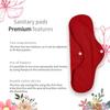 CareDone Reusable Cloth Period Pads for Heavy Flow Leakproof Overnight Protects,Large Sanitary Pads Set with Wings for Women,Washable Cloth Panty Liners Period Pads (MulticolorClothPads05) view 4