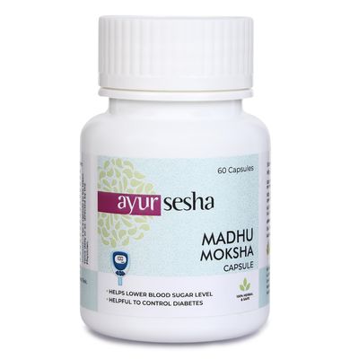 Ayursesha Madhu Moksha Capsules with Ayurvedic Herbs for Men & Women to helps Balanced Blood Sugar Naturally (30 Capsules)