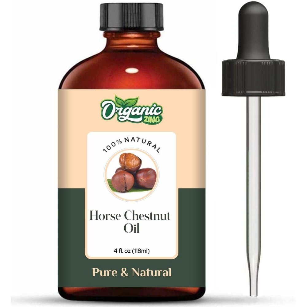 Organic Zing Horse Chestnut (Aesculus hippocastanum) Oil | Pure & Natural Essential Oil for Skincare, Hair Care & Massage - 118ml/3.99fl oz