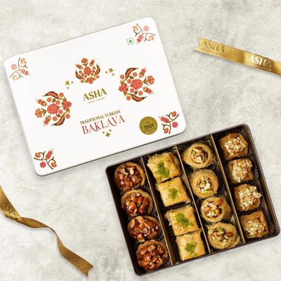 ASHA SWEETS Baklava Assorted Sweets (Pack Of 1 X 430 Grams)| Premium Sweets Perfect for Gifting to Friends & Family| Turkish Delight Made With Fresh Ingredients