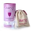 AARYA Reusable Menstrual Cup Combo With Sterilizing Container - Medium | Collapsible Microwaveable Sterilizer Cup | Kills 99% Germs | Free Silicone Nipple Cover, Purple, Pack Of 2 Count view 3