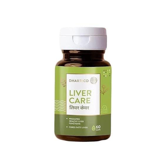 Dharti Co Liver Care: Ayurvedic Capsule for Fatty Liver Detox & Complete Liver Health Protection - With Kalmegh, Bhumi Amla, Punarnava (60 Capsules, Pack of 1)