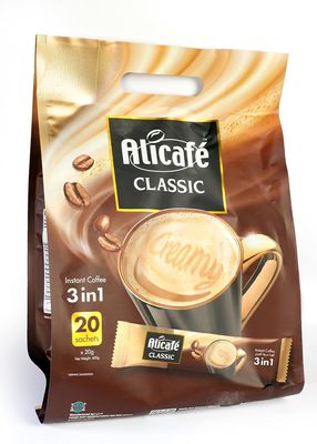 Alicafe Classic Instant Coffee 3 in 1 Ground Coffee Creamy Premix 20 Sachets 420gm