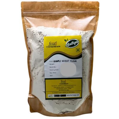 AADHYAA KHAPLI (EMMER) WHEAT FLOUR | High Dietary Fiber for Easy Digestion | Stoneground Emmer Wheat Flour - 1.5KG PACK
