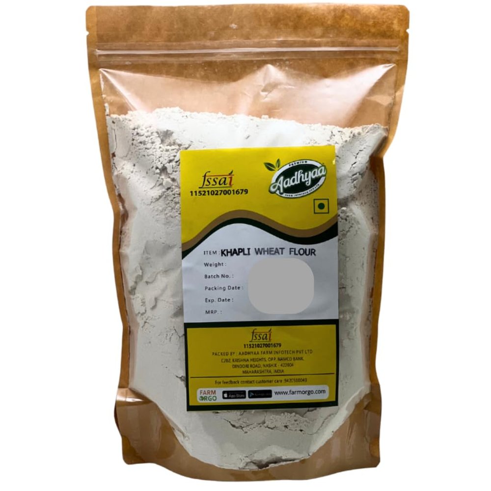 AADHYAA KHAPLI (EMMER) WHEAT FLOUR | High Dietary Fiber for Easy Digestion | Stoneground Emmer Wheat Flour - 1.5KG PACK