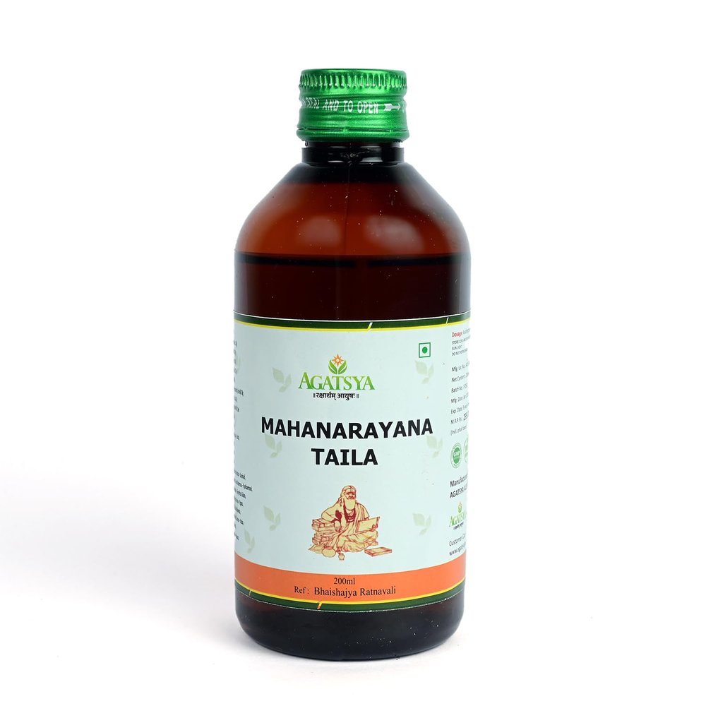 AGATSYA MAHANARAYANA TAILAM 200ML | Authentic Ayurvedic Oil for strenghthening Nerves and Muscles | Relieves Joint Pain & Stiffness | Increases flexibility of Joints | Repair Sore Muscles |