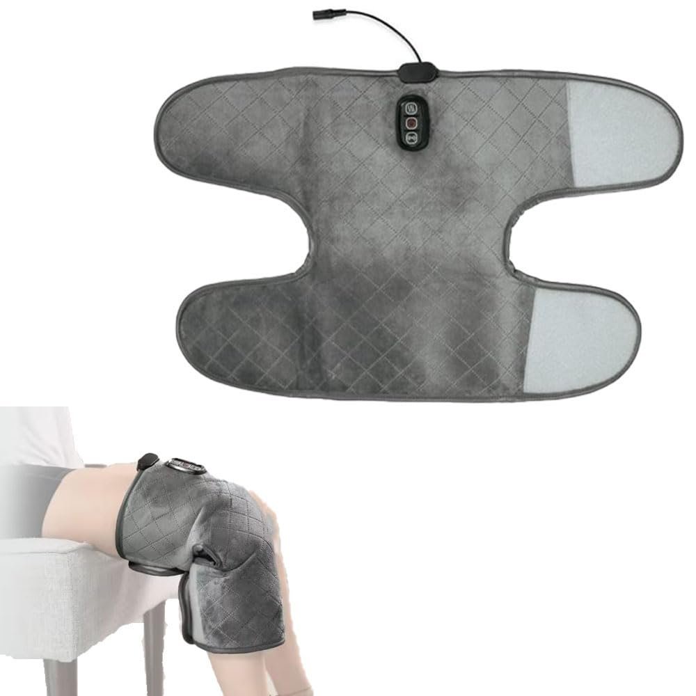 AWOKZA Knee Massager with Heat,2 Heat & 5 Massage Settings for 10 Relaxing Combinations Heated Knee Brace Wrap with Massage,Heating Pad for Knee Pain Relief,Knee Massager for Arthritis,